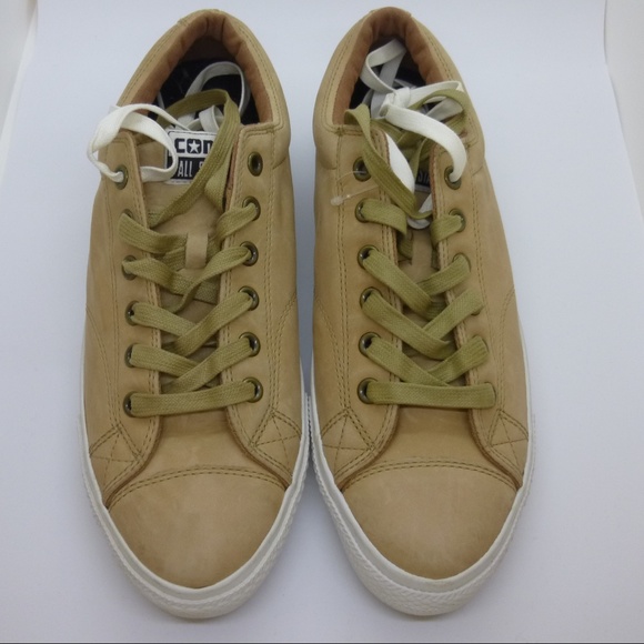 beige leather converse